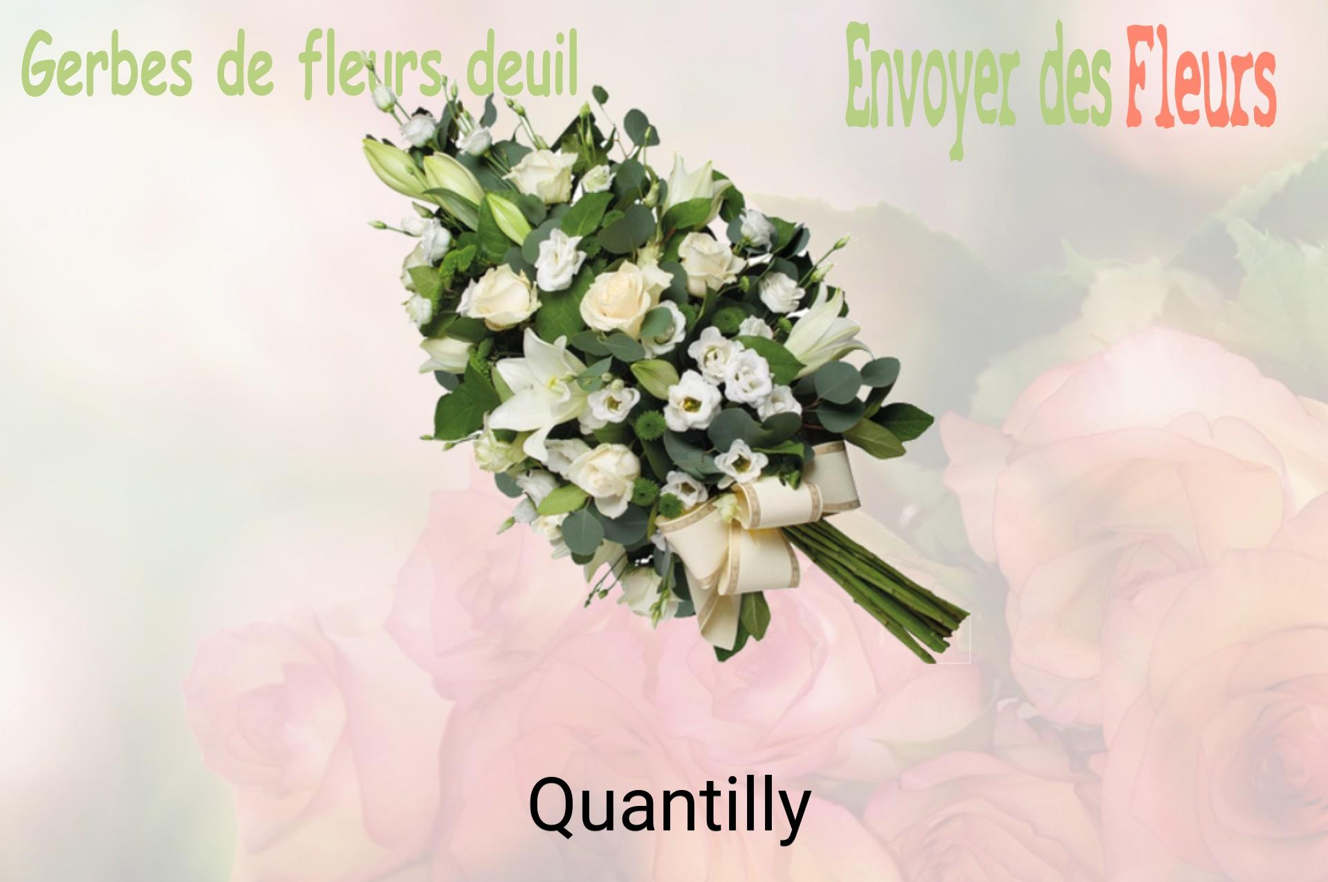 Gerbe de fleurs de deuil livrée à Quantilly
